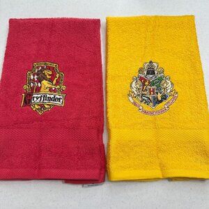 Harry Potter Towels Embroidered Gryffindor Hand Towel Set Hogwarts Wizard Witch
